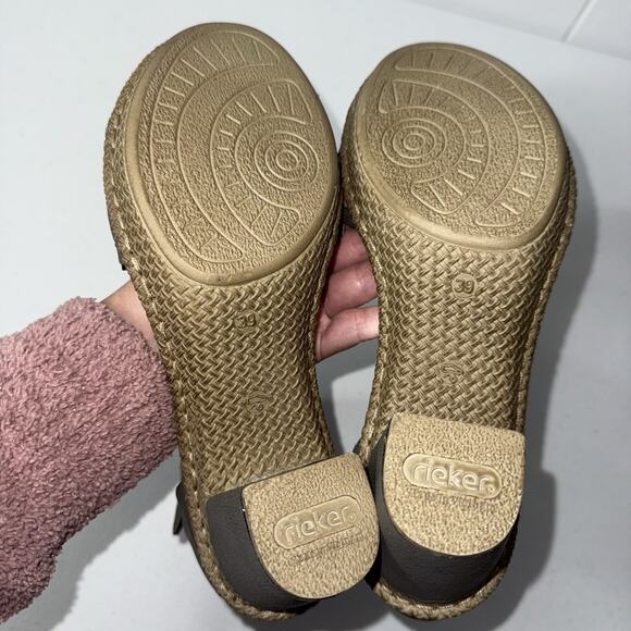 Rieker Women’s Rhinestone Embellished Heel Sandal Gray Size 39 - Picture 7 of 7